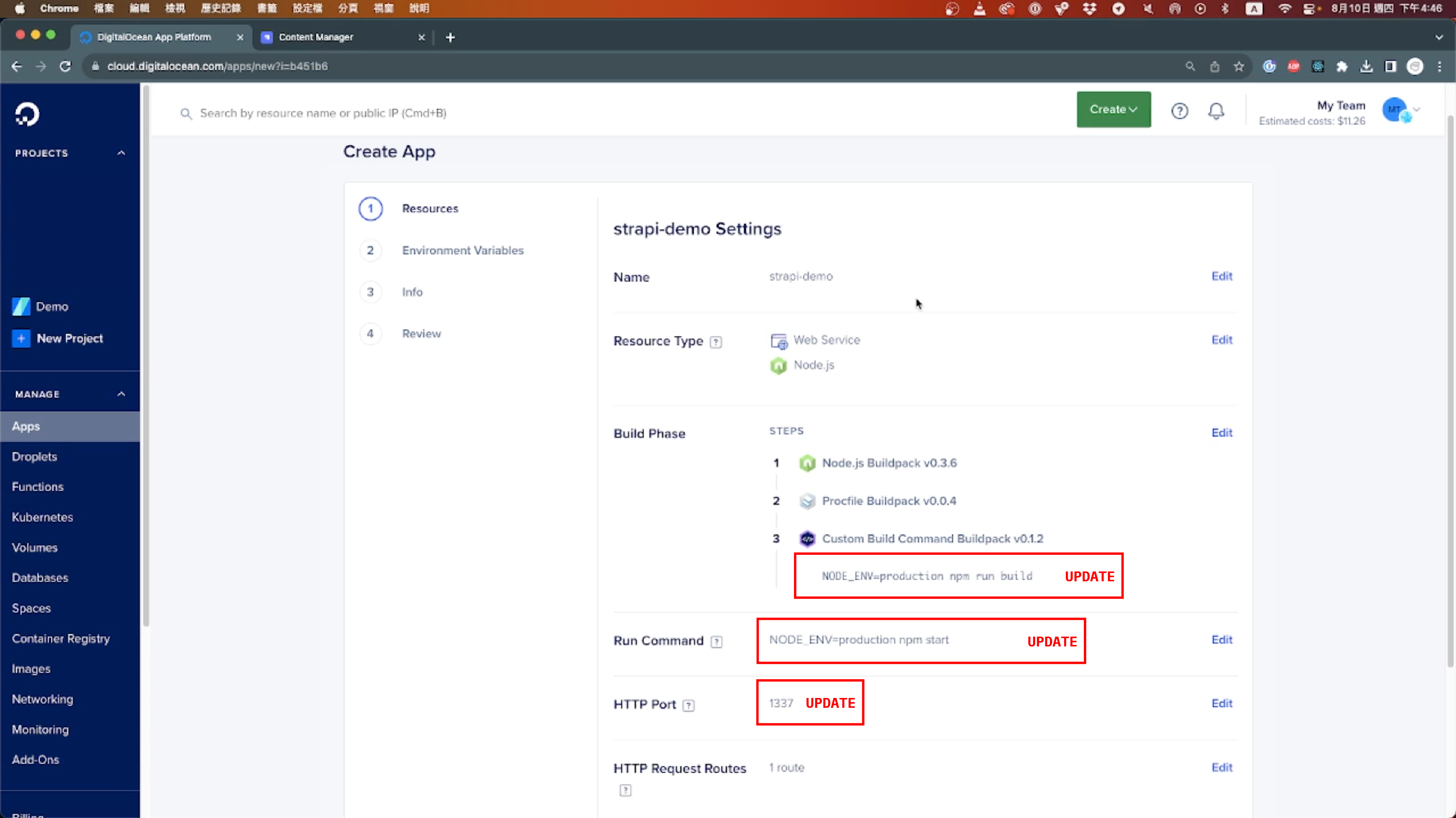 build_command: NODE_ENV=production npm run build run_command: NODE_ENV=production npm start port: 1337